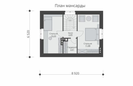 Одноэтажный дом с мансардой