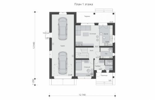 Проект одноэтажного жилого дома с подвалом, мансардой и террасой